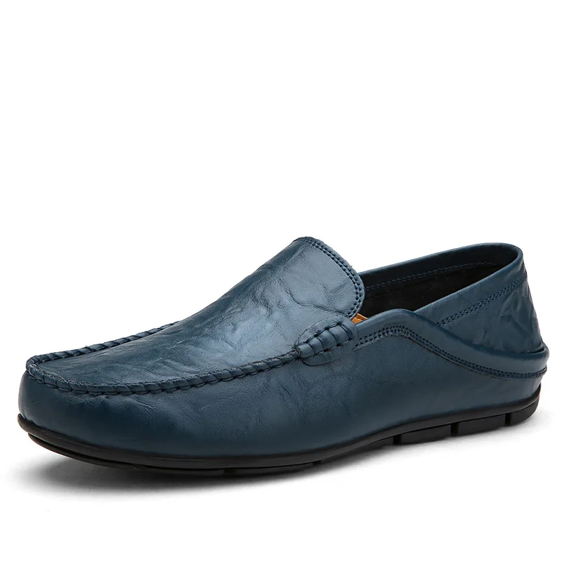 Genuine Leather Bean Shoes Soft Casual Driving Loafers Slip On Men Fashion Comfy Car Shoes Breathable