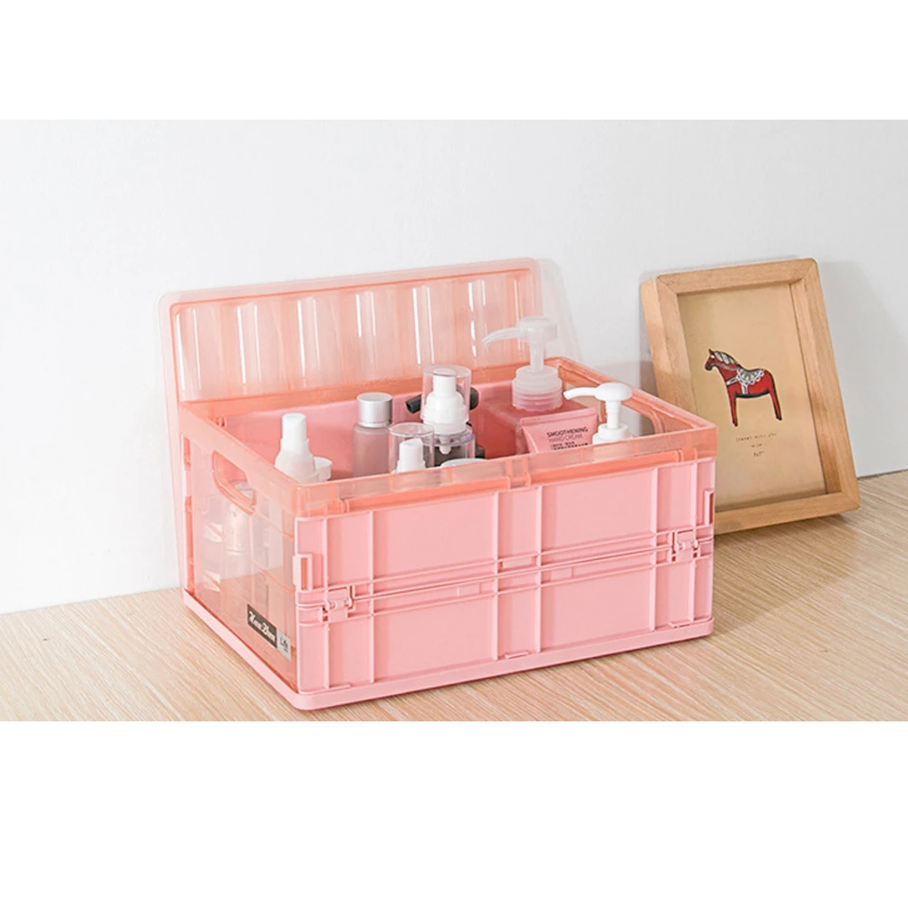 

Portable Folding Storage Box Boxes Foldable Case Car Pink Multifunctional Container