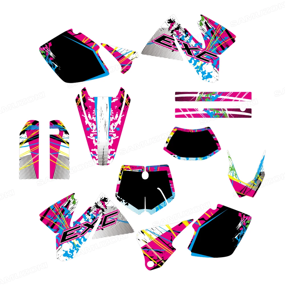 Motorrad-Modelle in voller Größe, passend für 125 200 250 300 380 400 EXC 1998 1999 2000, Hintergründe, Aufkleber, TEAM GRAFIK-KIT