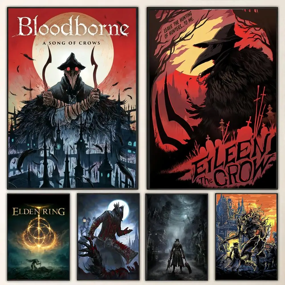 Game B-Bloodborne Painting Calligraphy Canvas Poster Wall Art for Living Room Bedroom Cafe Decor Gift