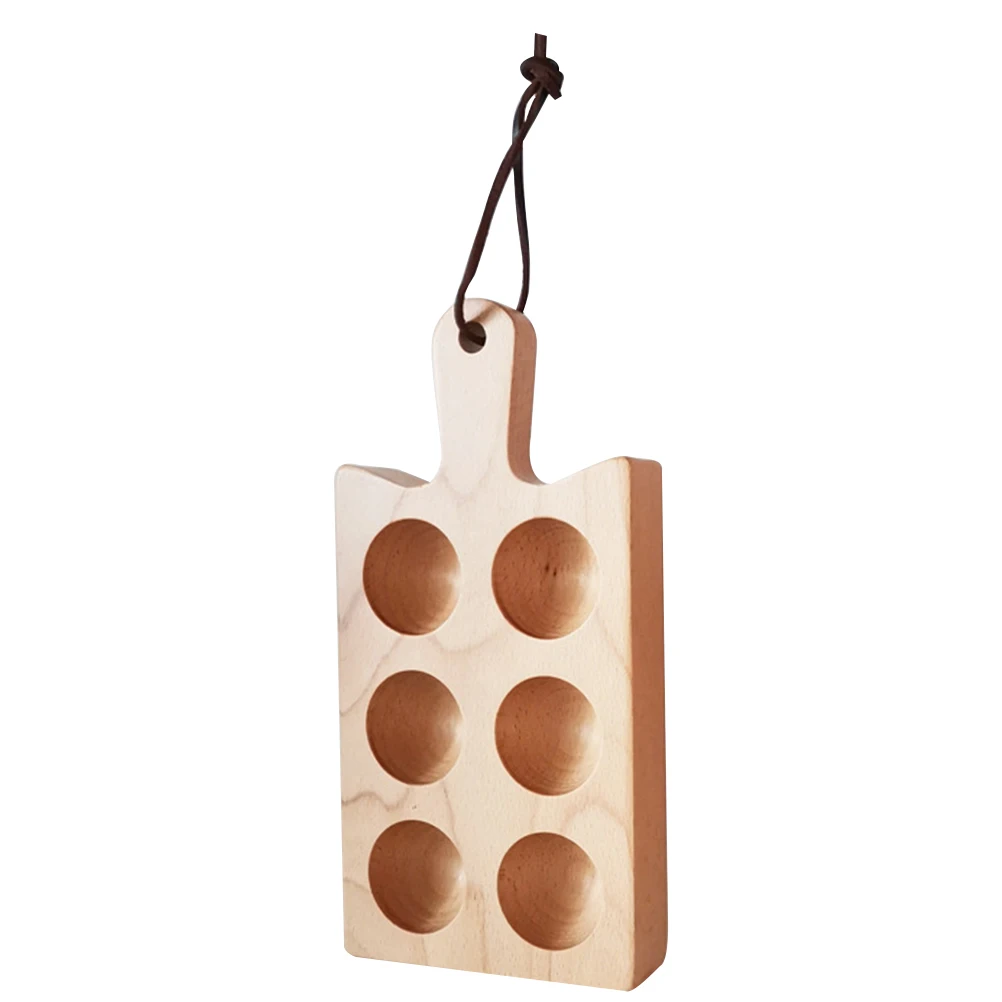 

Wooden Tray Multi-Slots Storage Holder For Kitchen Countertop Refrigerator Organizer Practical Egg Container Stable Base Egg