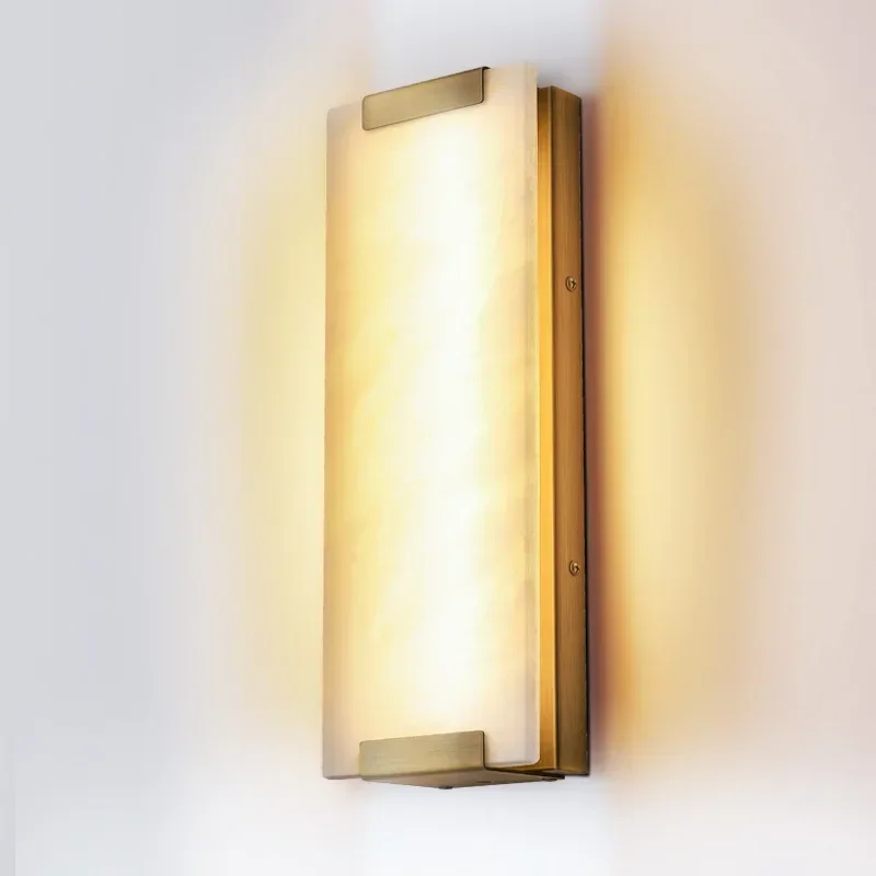 

Natural Marble Wall Lamp Gold Black Bedside Lamp Home Decor Luminaire Corridor Kitchen Bedroom Luxury Indoor Lighting Fixture