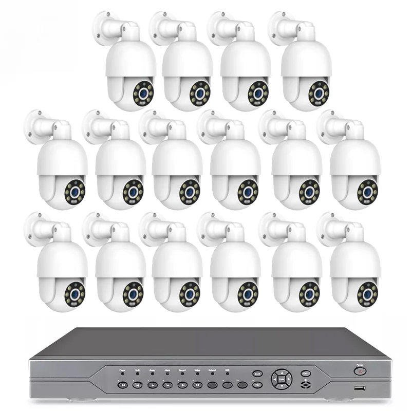 

16Channel 8Mp Poe CCTV Camera System IP PTZ Camera 4K Dome Two Way Audio Wide View Angle Surveillance