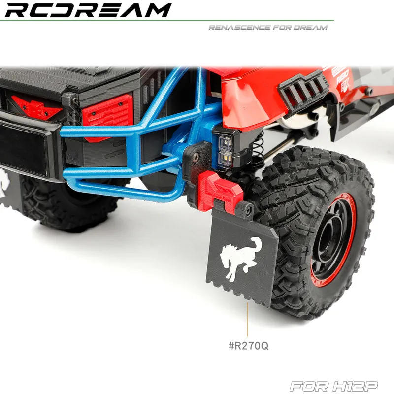 RCDream Flares for MJX H12P 1/12 Bronco RC Crawler Aluminum Upgrade Parts Accessories Offroad Simulation Black Red