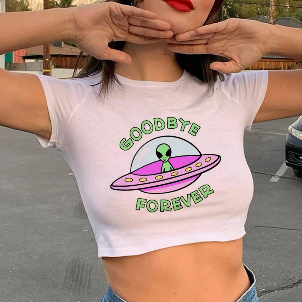 Alien t shirt women harajuku funny Y2K top female streetwear clothing