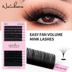 NATUHANA Camellia Lash Extensions Easy Fan Volume Lashes Faux Mink Individual Soft Natural Easy Fan Eyelash Extensions