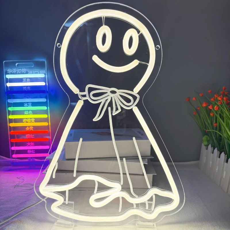LED Creative-shaped Sunny Doll Neon Light, Acrylic Decorative Ambient Light, Acrylic Light Sign