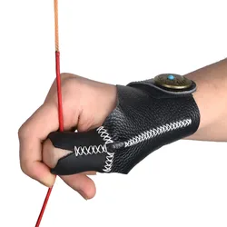 Handmade Archery Finger Guard for Thumb, Professional Hunting, Shooting Glove, Leather Protector, 1Pc