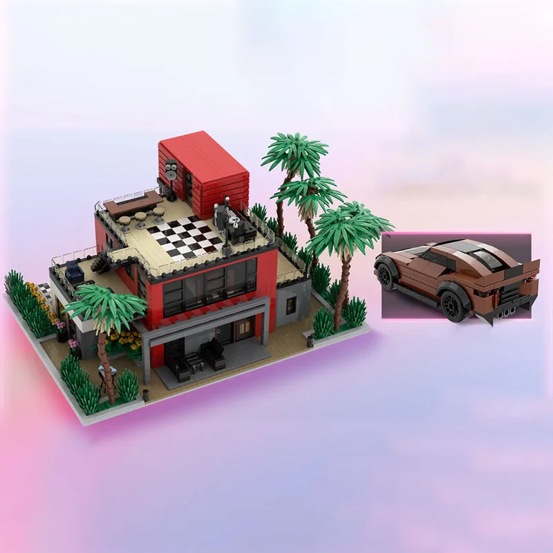 新しいMOCビルディングブロック、建築模型、海辺の都市、家、子供のおもちゃ、ギフト、DIY組み立てセット