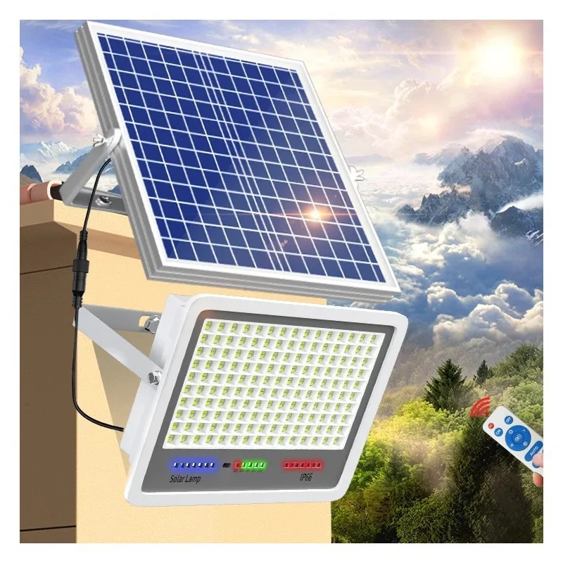 

【Limited Stock!】 50/100/200W Solar Lights Outdoor Waterproof with Power Display Garden Lighting LED Lamp for Yard Pathway Home