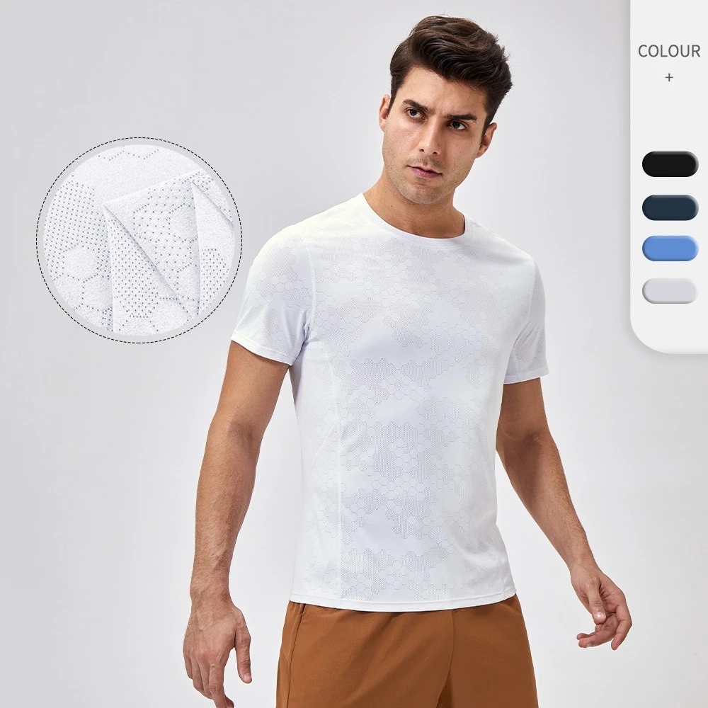 Mens Quick Dry Fitness T-Shirt Slim Fit Breathable Running Tee for Summer Outdoor Training