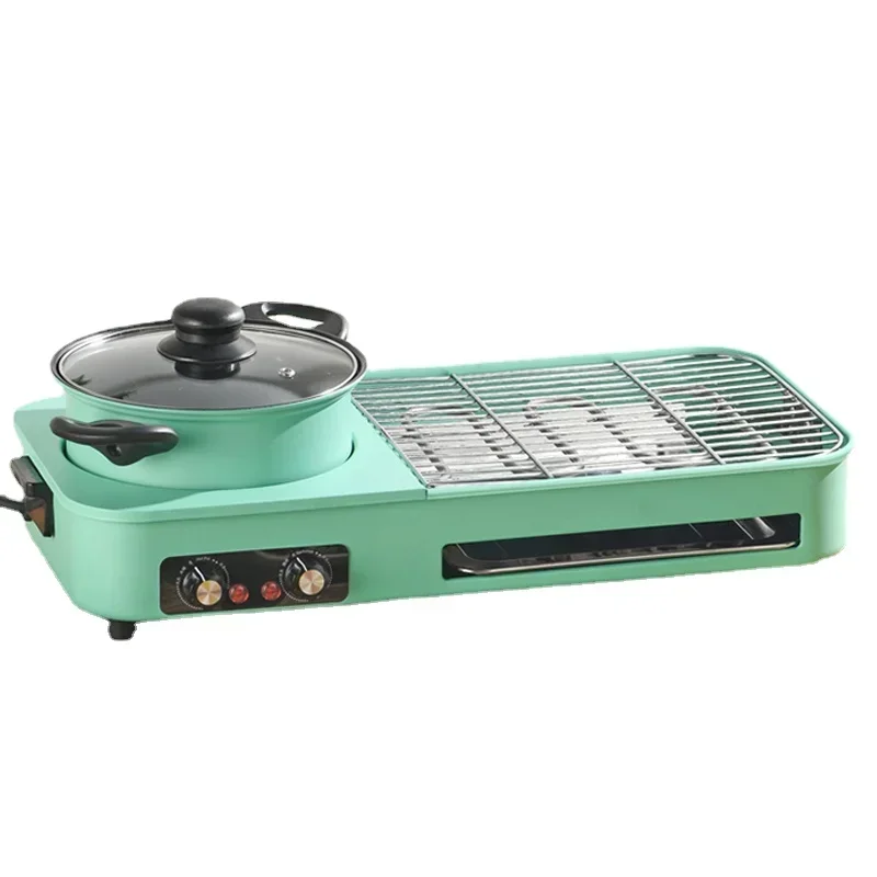 

Electric Grill Household Smokeless Rack Barbecue Pot, Indoor Electric Grill All-in-one Pan Barbecue