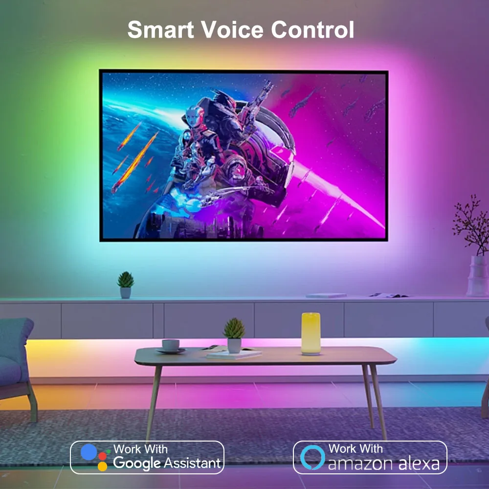 Tuya WIFI Smart RGBIC COB LED Strip WS2811 IC Addressable Flexible LED Light Tape APP Control DC12V for Alexa Google