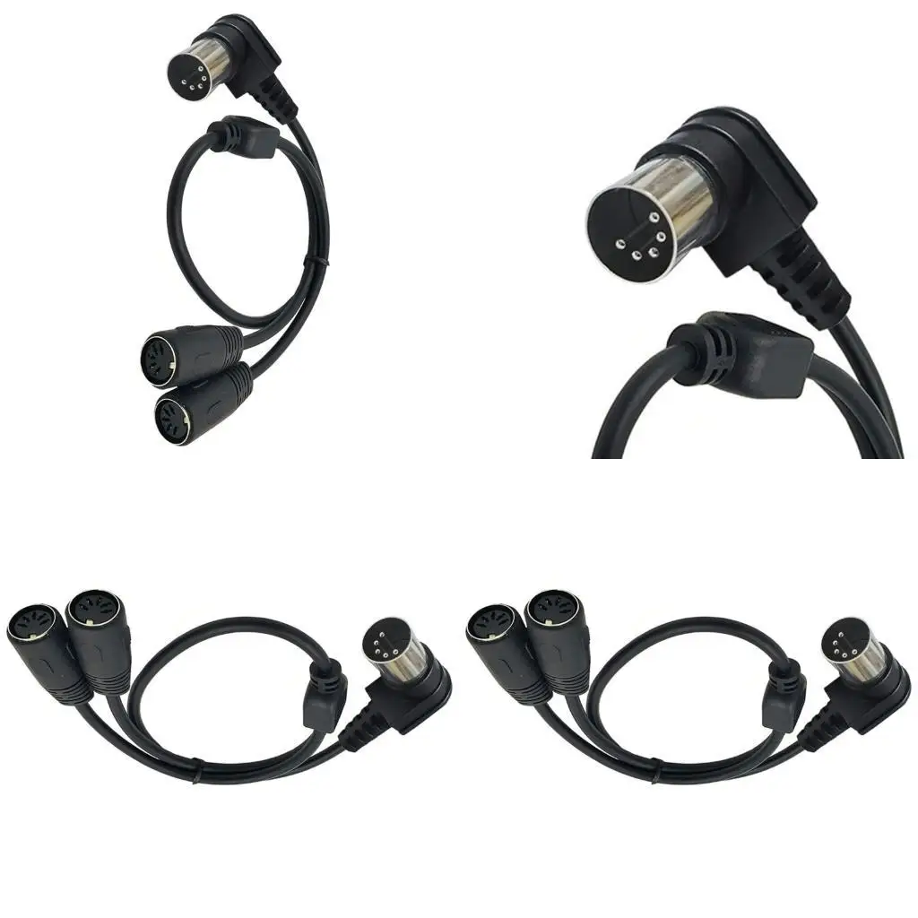 

R53C Y Shaped DIN 5Pin Male To Double 5Pin Female Adapter Cable Compact 90°Design