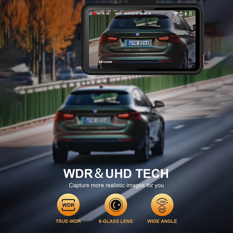 Car Dvr 4K fotocamera anteriore e posteriore Dash Cam per auto WIFI per videoregistratore del veicolo telecamera per retromarcia Monitor di