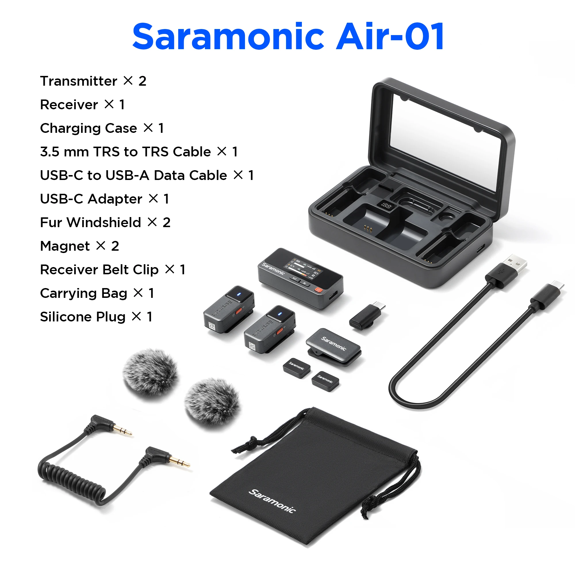 Saramonic Air Wireless Lavalier Microphone for iPhone Android, Noise Cancelling, 300M, Mini Microphone for Tiktok Youtube view 6