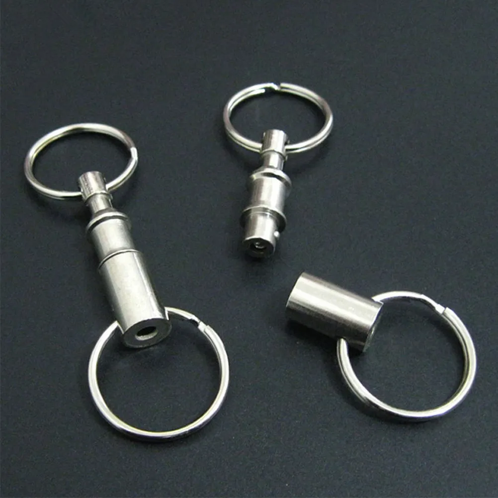 6Pcs Quick Release Dual Split Detachable Keychain Heavy Duty Iron Pull Apart Key Holder Minimalist Style Minimalist Keyring