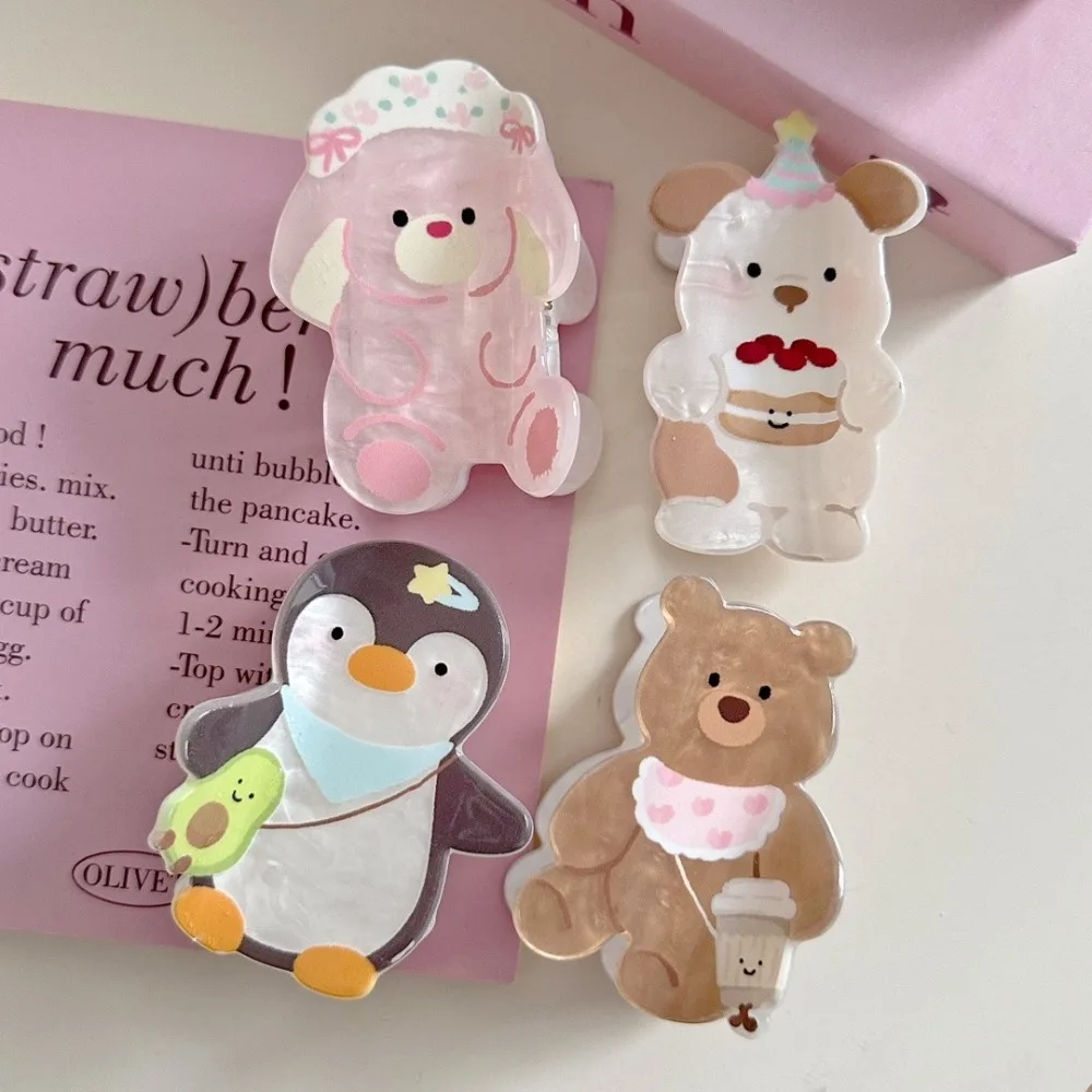 

Sweet Bear Cartoon Shark Clip Dog Rabbit Acrylic Hair Claw Hair Accessories Korean Style Animal Shark Clip Ponytail Holder