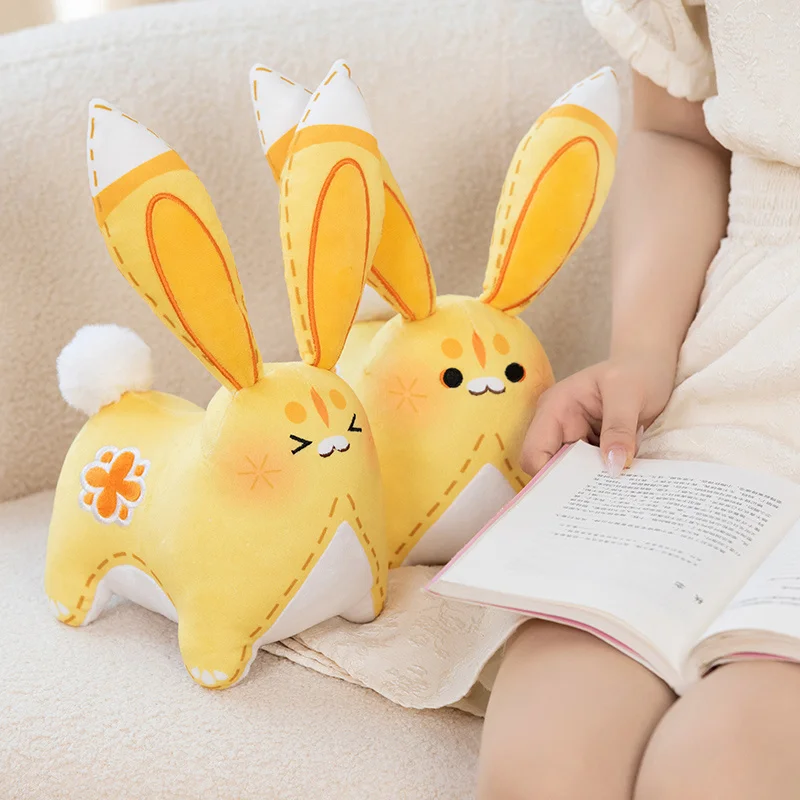 Kawaii Genshin تأثير Liyue Yaoyao تأثيري الدعائم الغار أرنب ألعاب من نسيج مخملي وسادة الكرتون أنيمي لينة بلوشي دمى فتاة هدية