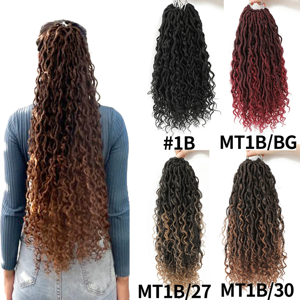 Goddess Faux Locs Crochet Hair Curly River Locs 26 Inches Long Braid Pre Looped Synthetic Braids Dreadlocks Hair Extensions SOKU image 4