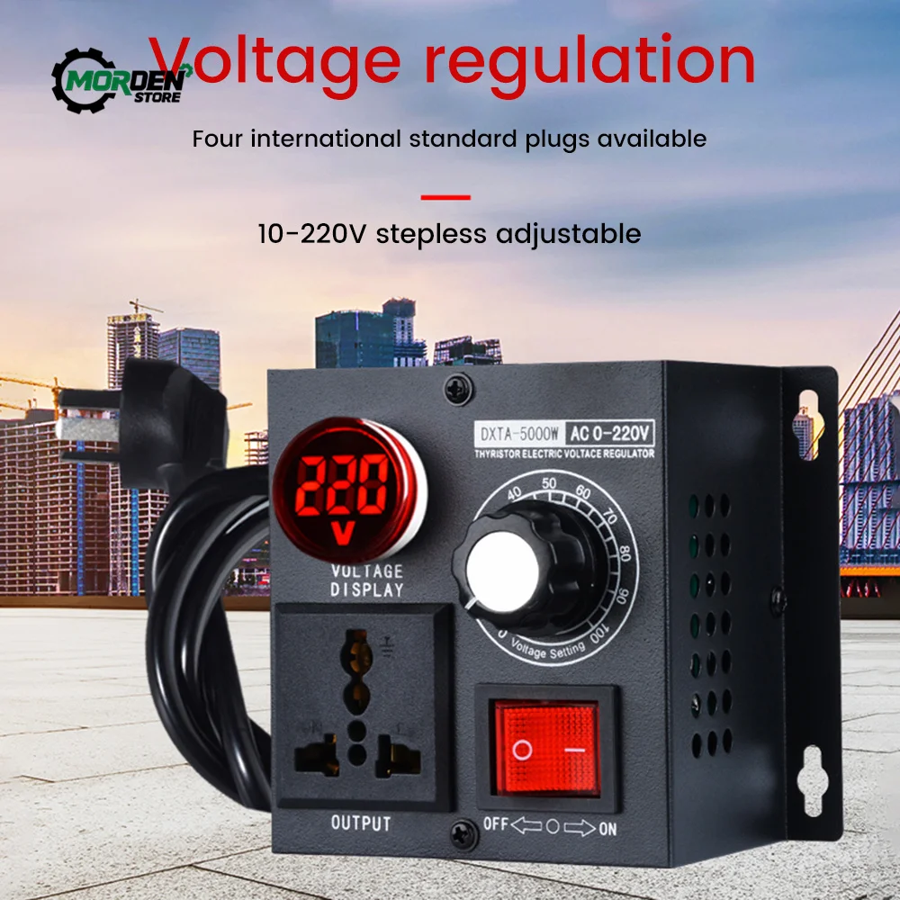 Voltage Regulator Speed Temperature Light Voltage Adjuatable AC 220V 5000W Compact Variable Voltage Controller Power Supply