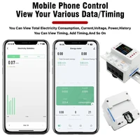 Compteur d'énergie triphasé intelligent WiFi Tuya App EARU avec protection contre les fuites à la terre et interrupteur relais 3