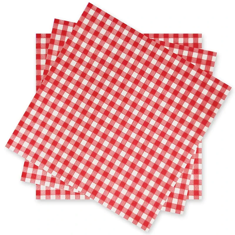 20/60Pcs Red Gingham Disposable Napkins, Red and White Checkered Paper Napkins for Birthday Wedding Christmas Party Supplies