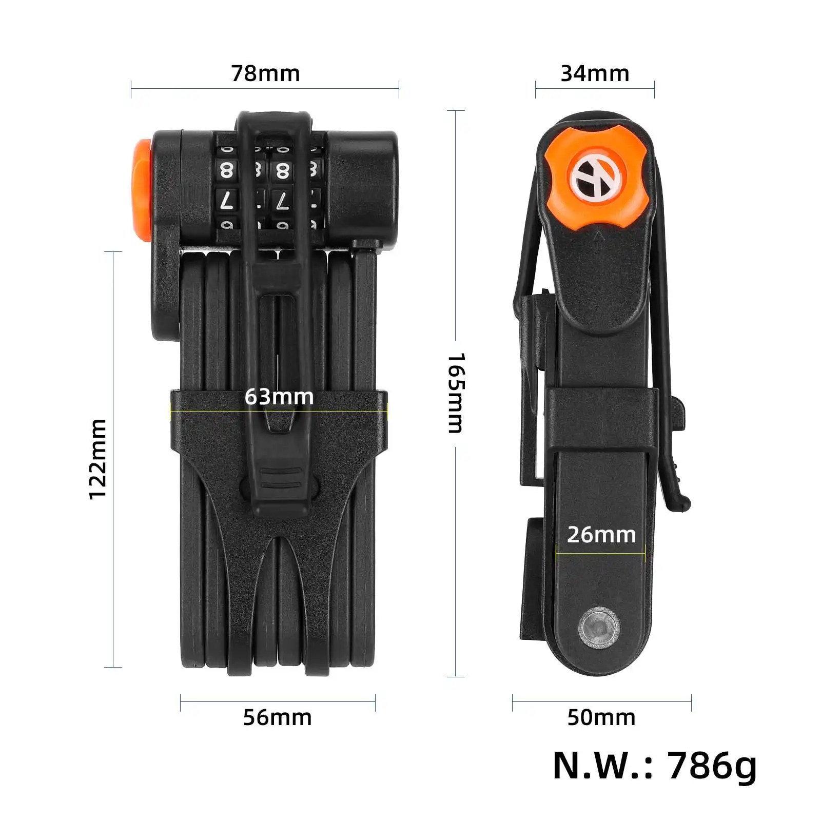 Bicycle lock anti-theft code folding lock mountain bike bicycle accessories electric bike fixed code folding lock