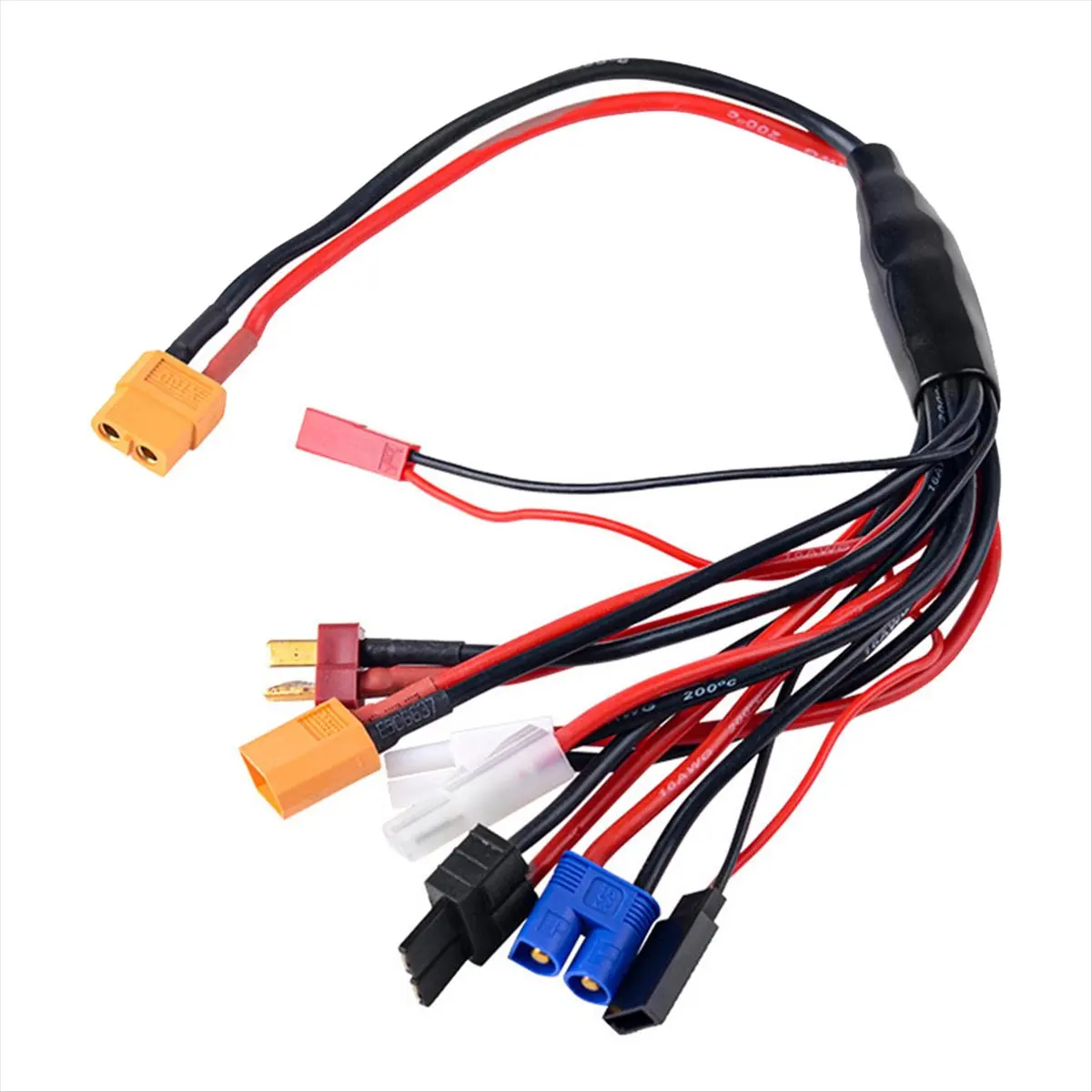 AT42 Eight in One RC Lipo Battery Charger Splitter Cable Adapter Connector Plug to JST T Plug EC3 Futabas Tamiyas