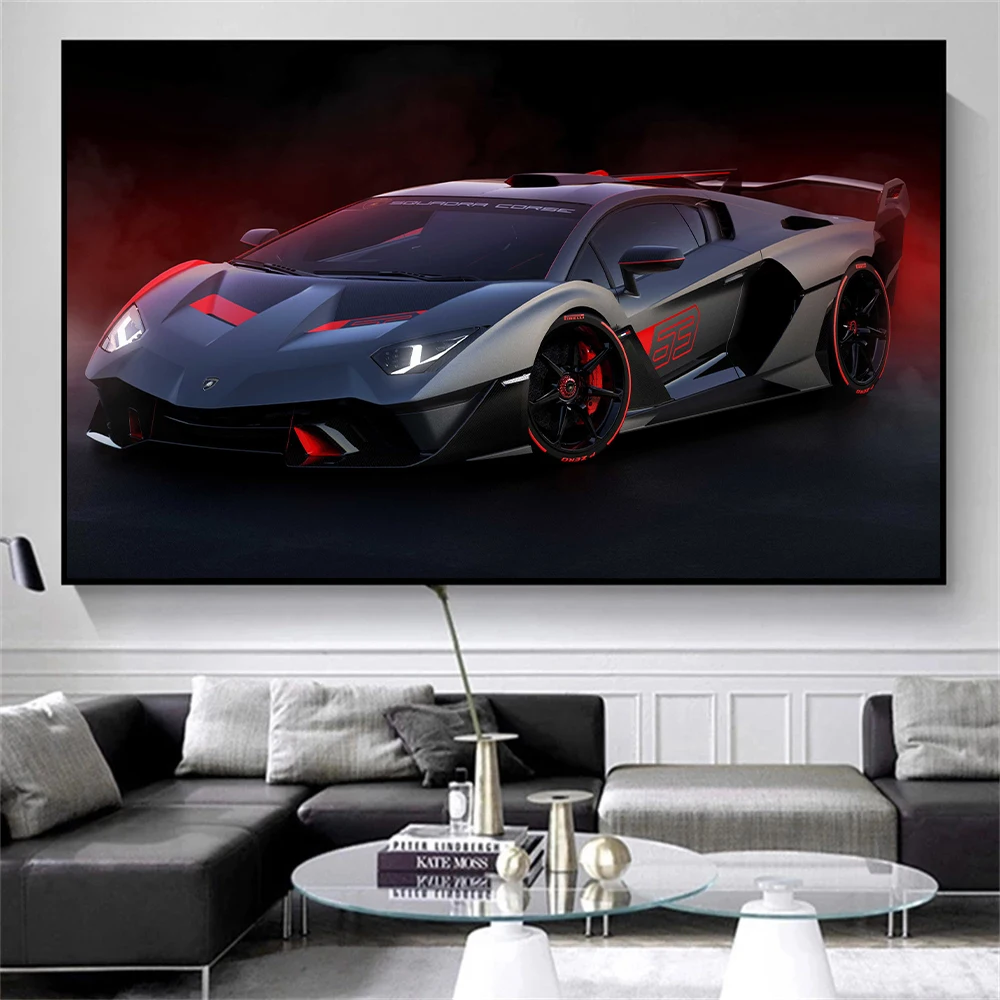 Sports Car Racing Posters and Prints Modern Luxury Canvas Painting Large Size Racing Supercar Wall Art Picture Office Home Decor