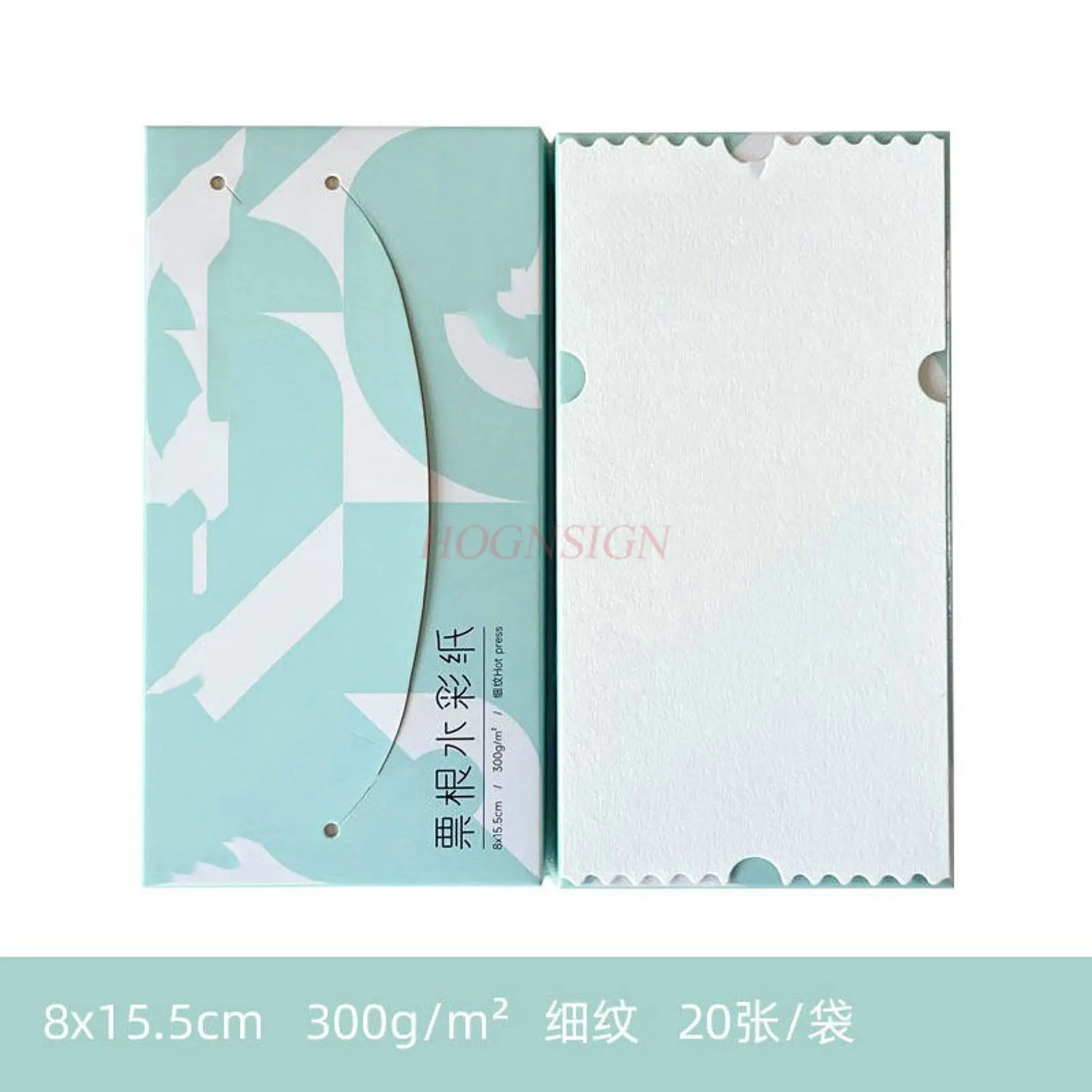 1 قطعة جذور الطوابع مصنوعة من ورق الألوان المائية المصنوع من القطن الخالص مع طوابع الحبوب الدقيقة، ورق فارغ بحواف خشنة وأشكال غير منتظمة