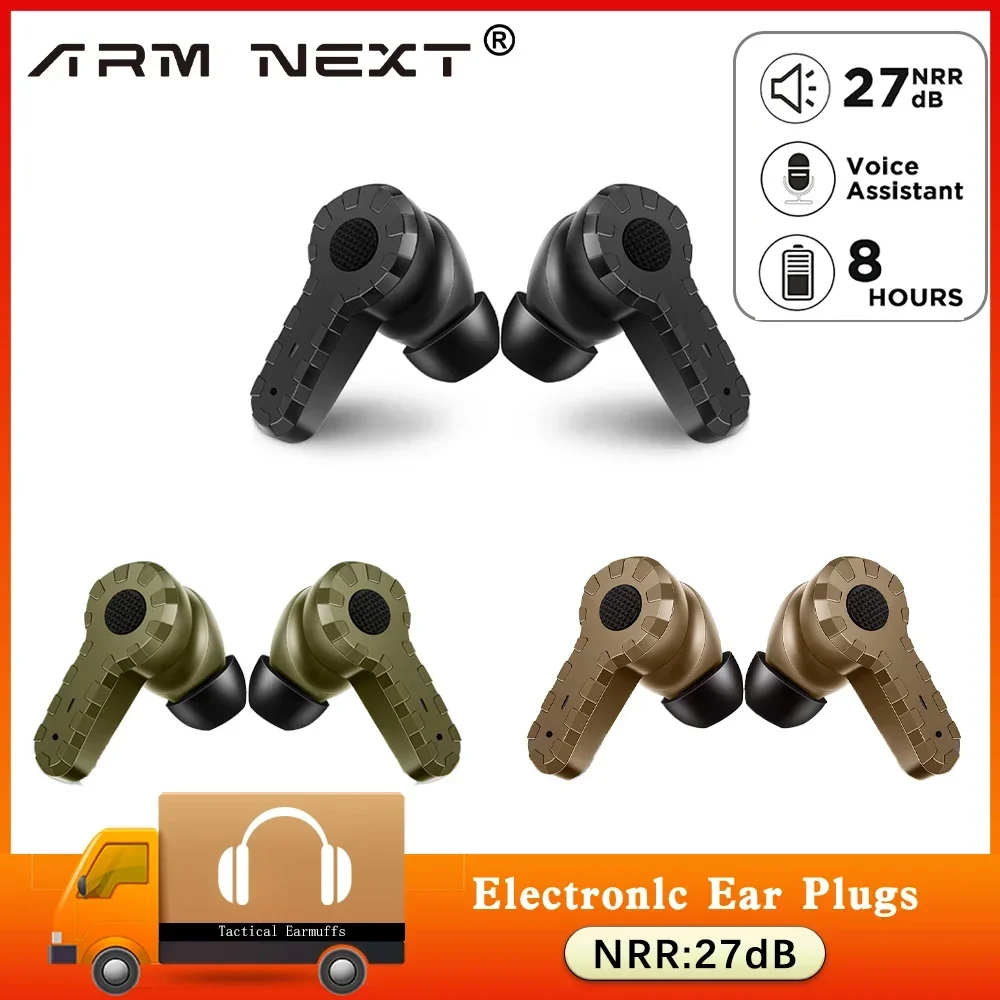 

ARM NEXT military tactical electronic shooting earbuds pickup noise reduction headphones, hearing protection hunting earbuds.