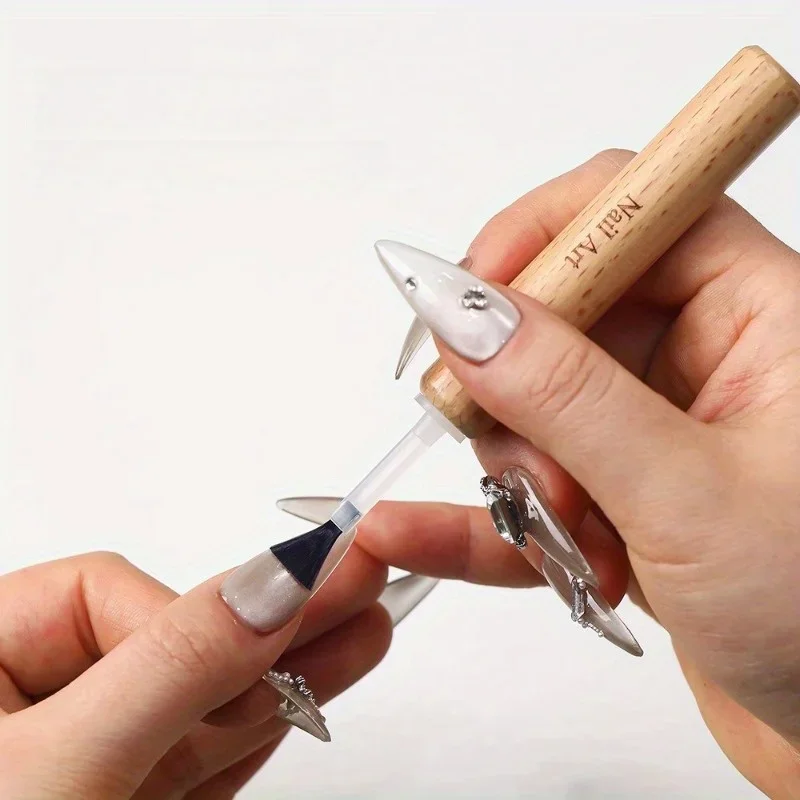Professional Nail Art Brush Set with Detachable Wooden Grip-Multi-Functional Nail Polish Brushes,Nail Art Tools,Nail Accessories