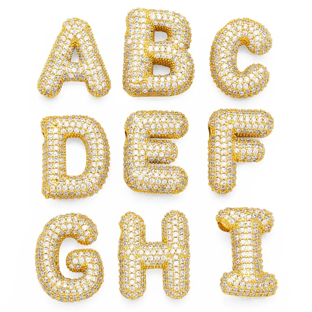 OCESRIO Mini Crystal 26 Letter Pendant for Necklace Copper Gold Plated Alphabet Initial Name Jewelry Making Component pdtb442
