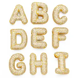 OCESRIO Mini Crystal 26 Letter Pendant for Necklace Copper Gold Plated Alphabet Initial Name Jewelry Making Component pdtb442