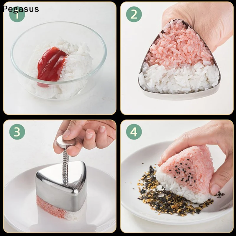 Triangle Rice Ball Mold Kitchen Novel Kitchen Accessories 304 Stainless Steel Children's Seaweed Sushi Rice Shape Artifact Tool
