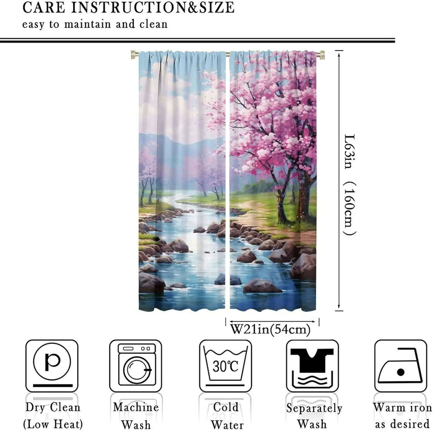 Blackout Curtains for Home Decor Pink Flower Plant Abstract Rod Pocket Thermal Insulated Drapes Darkening Window Curtain for