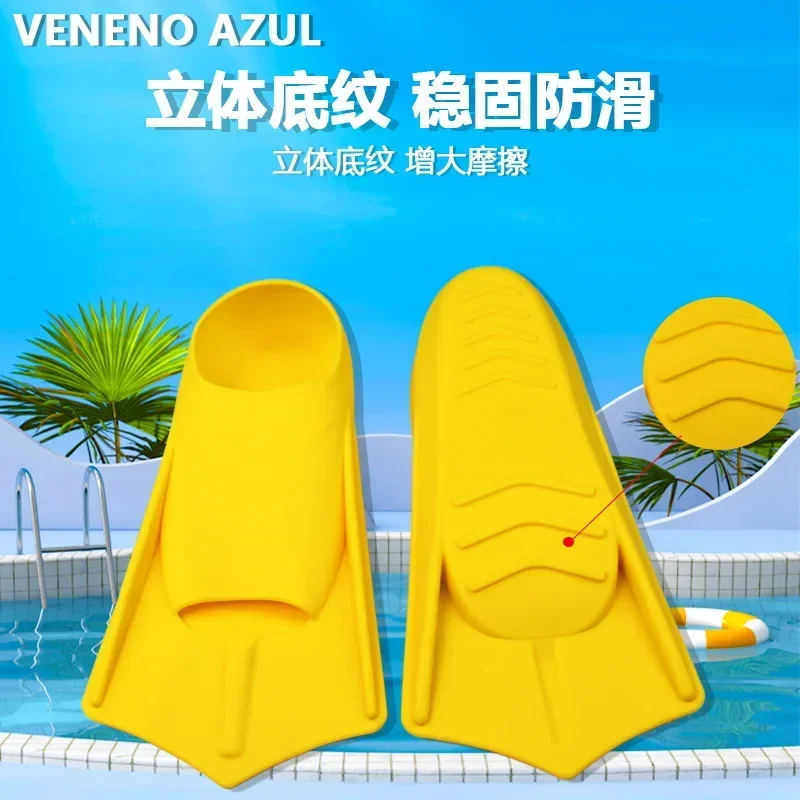 Water Sport Fins Silicone Swimming Training Snorkeling Fins For Children Adults Learning To Swim Duck Paw Short Swimming Gear