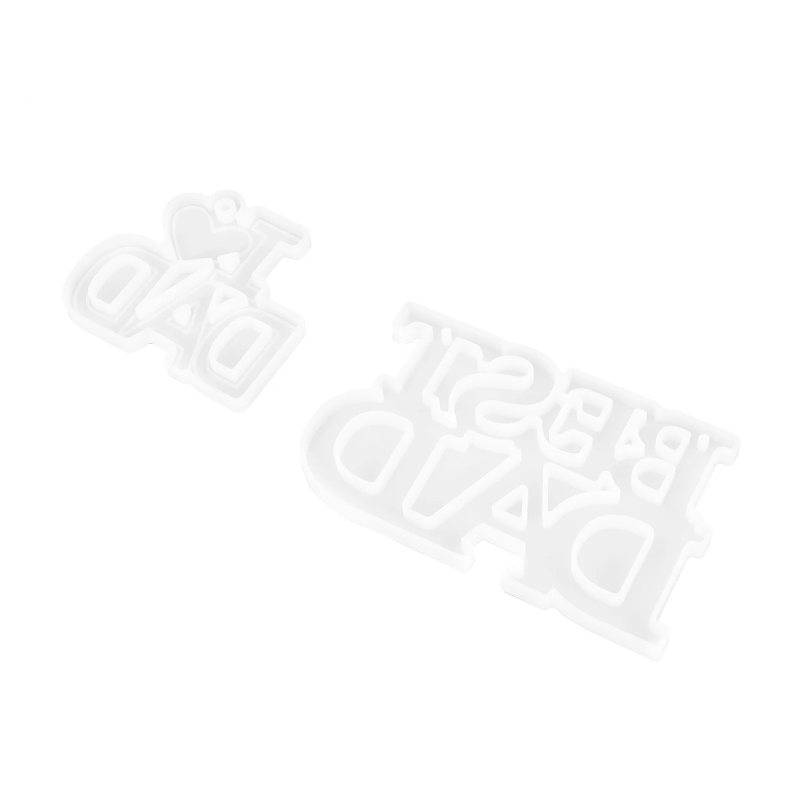 

2Pcs Silicone Keychain Molds DIY Father's Day Gift Silicone Key Ring Hanging Pendant Mold Father's Day Keychain Mold