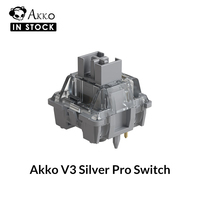 Akko V3 pro Silver Switches 5 Pin 40gf Linear Switch with Dustproof Stem Compatible with MX Mechanical Keyboard (45 pcs)