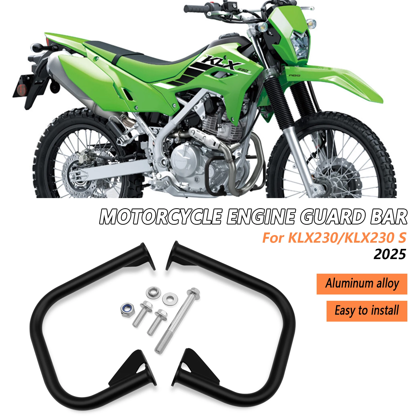 

For Motorcycle Side Frame Guard Crash Bar Bumper Crash Bar Body Frame Engine Bracket Protector KLX 230 S 2025 KLX230 2025