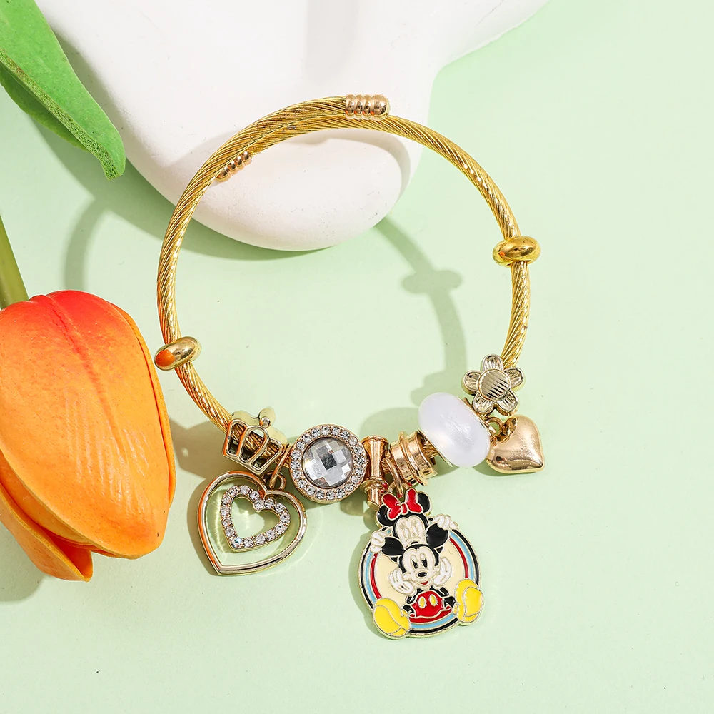 

Классическая мультяшная фигурка Диснея с Микки Маусом, креативные аксессуары, милый кулон с Микки в форме сердца для косплея, игрушка в подарок