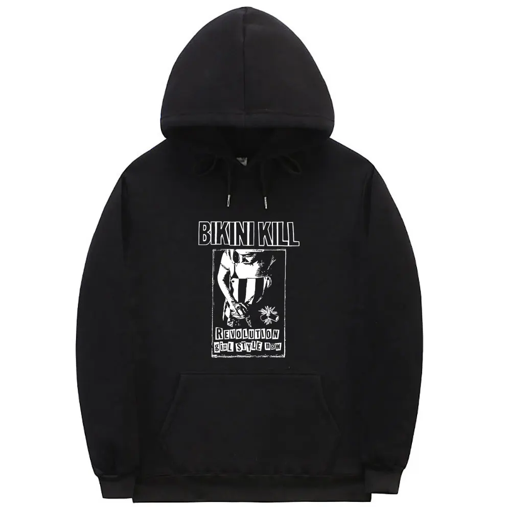 Punk Rock Band Bikini Kill Revolution Girl Print Hoodie Men Women's Riot Grrrl Kathleen Hanna Sweatshirt Male Fashion Hoodies