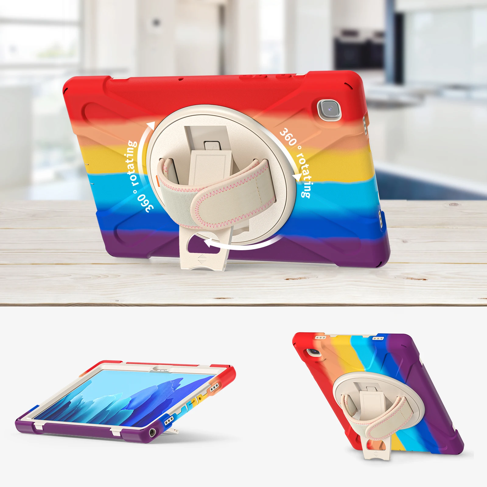 Körper stoß feste Hülle für Samsung A7 10,4 Zoll T500/ 360 ° rotierende Stands chutz bucht für Samsung Galaxy A7 T500/T503