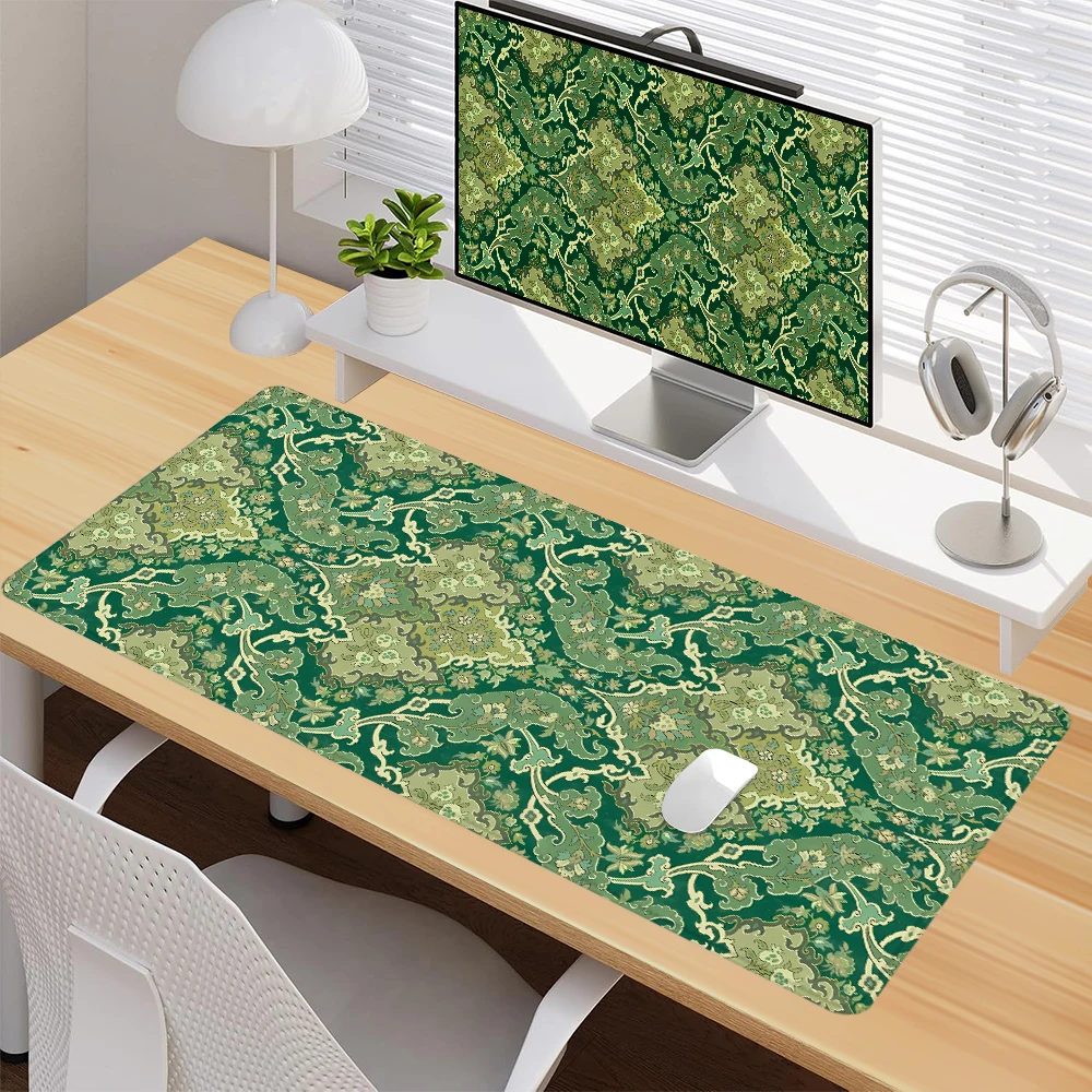 

Vintage Aesthetic Mouse Pad Large Desk Accessories Desk Pad Rubber Base with Stitched Edge Mousepad Non-Slip Deskpad for Office
