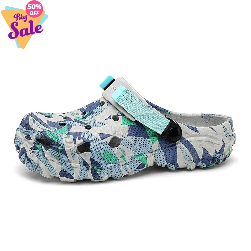 

Summer Men Slippers Light EVA Men's Casual Shoes Hole Shoes Clogs Home Garden Outdoor Male Beach Flat Sandals