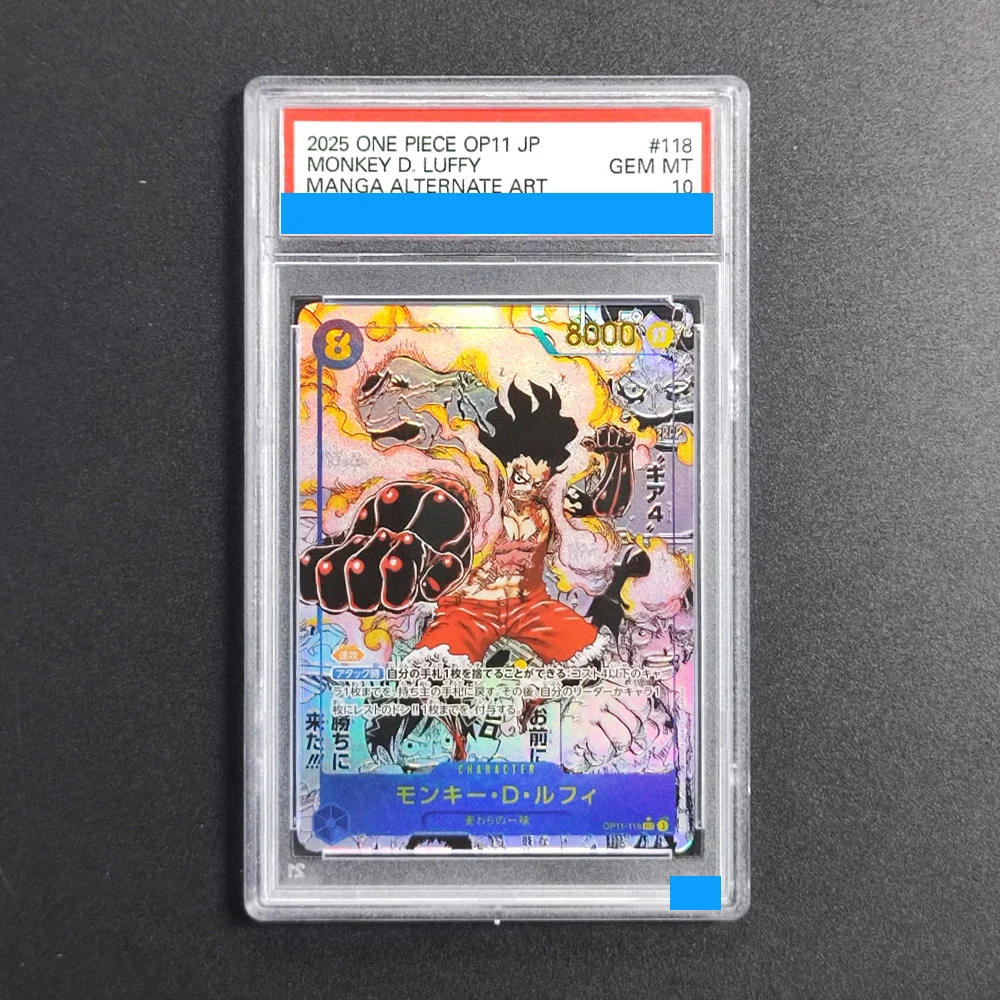 

Proxy DIY 2025 ONE PIECE OP11 JP MONKEY D. LUFFY 118 Rating Card 10 Special Art Rare Gem Mt 10 Card Holographic Labels Gift Card