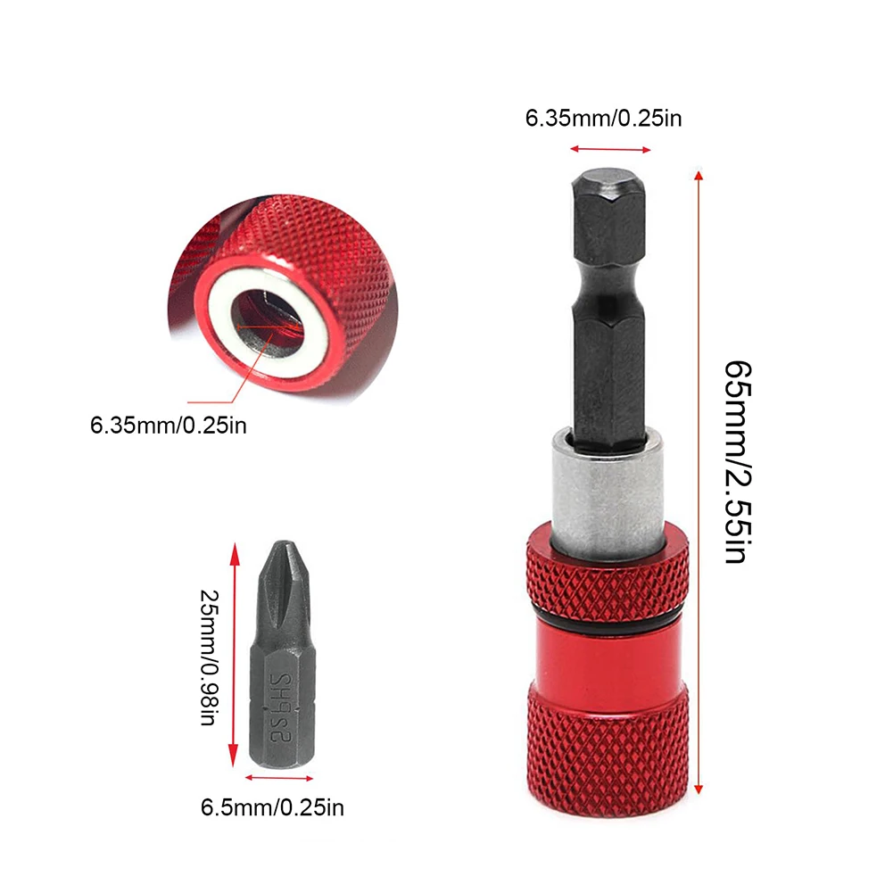 3pcs Magnetic Bit Holder Set Hex Shank Screwdriver Holder Drywall Bit Drywall Screwdriver Head Connecting Rod