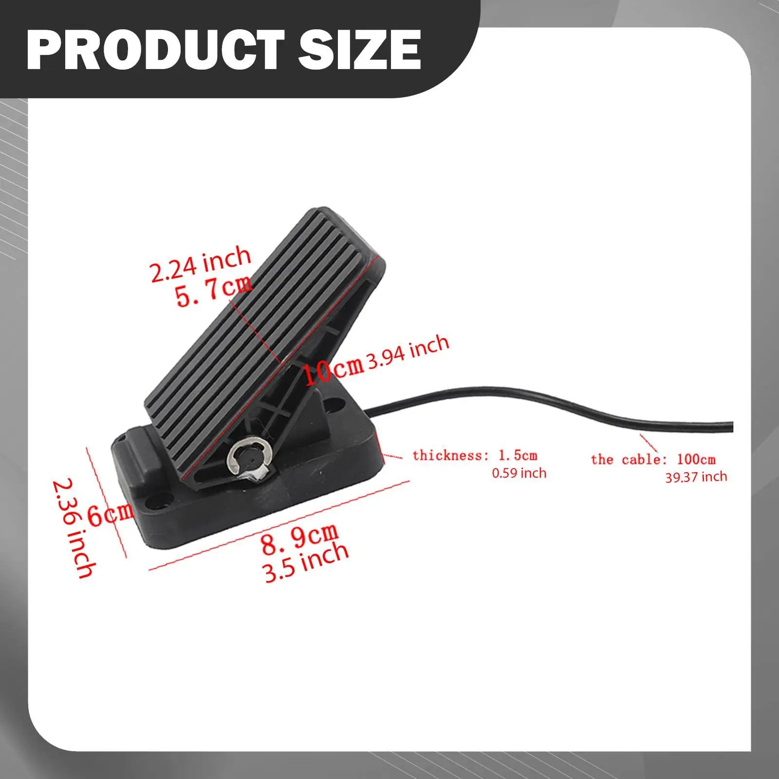 

Throttle Accelerator Foot Pedal ABS Material Universal Speed Control Component for Golf Cart Go Kart Sightseeing Vehicle