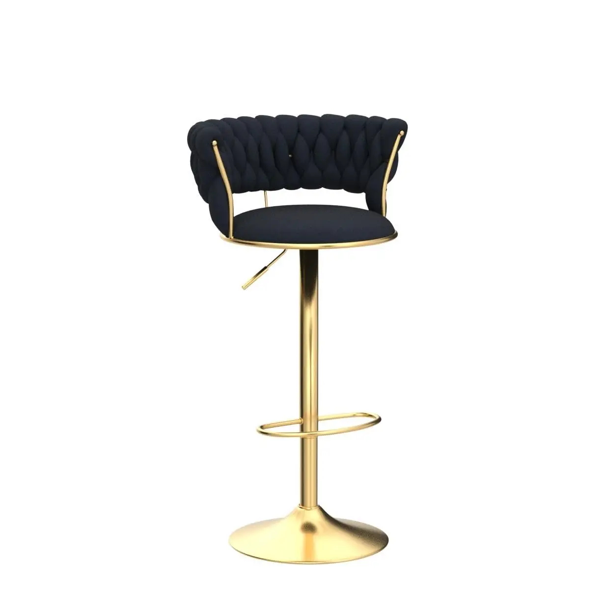 Velvet Swivel Bar Stools Set of 2 Adjustable Counter Height Woven Back Kitchen Dining Chairs, Customized